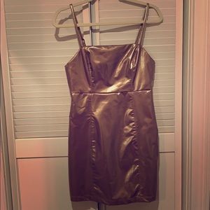 Rose gold mini dress